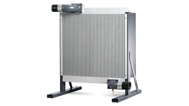 Aftercoolers and heat exchangers for blower systems