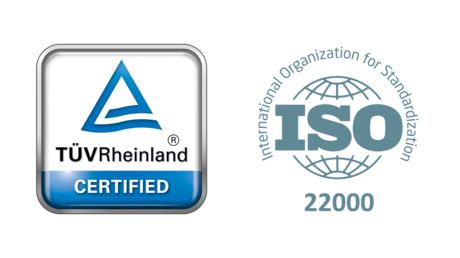 Certifié par le TÜV Rheinland et selon ISO 22000